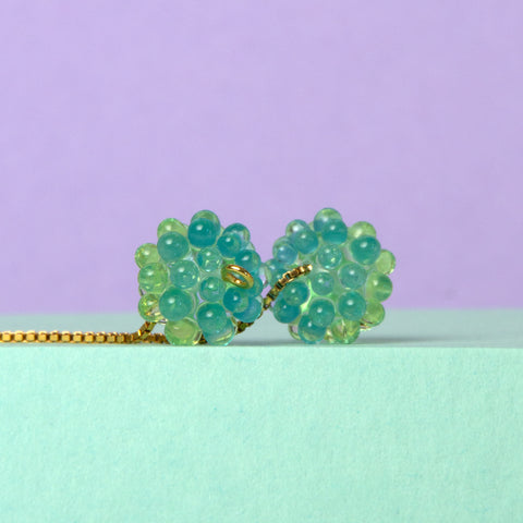 Gelly Berries Lime&Teal | Ohrringe aus Lampwork-Perlen