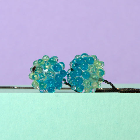 Gelly Berries Lime&Aqua | Ohrringe aus Lampwork-Perlen