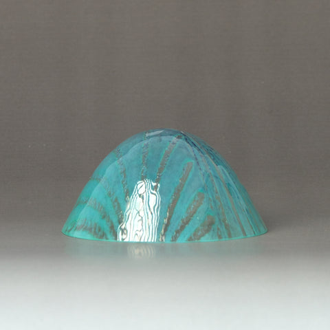 Handgemachte Mini-Glasschale Teal – Unikat Ofenglas, florales Relief