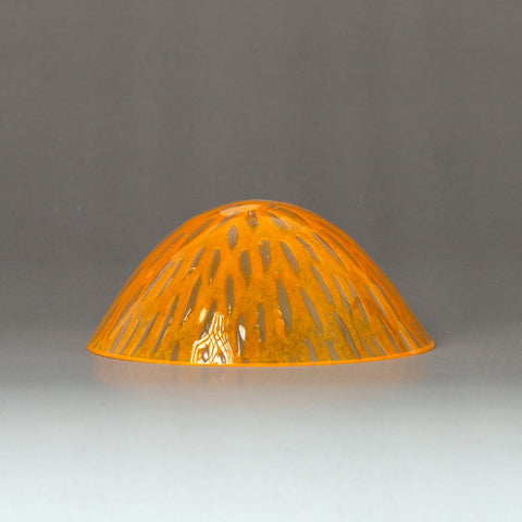Handgemachte Mini-Glasschale Orange – Unikat Ofenglas, florales Relief