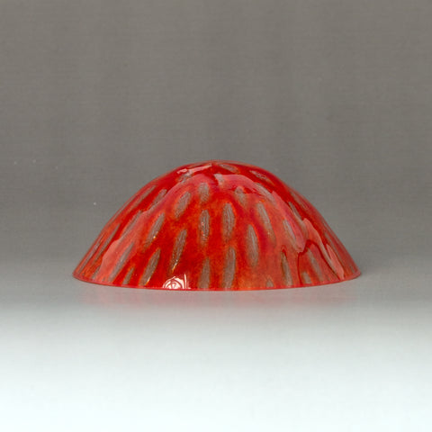Handgemachte Mini-Glasschale Rot/Pink – Unikat Ofenglas, florales Relief