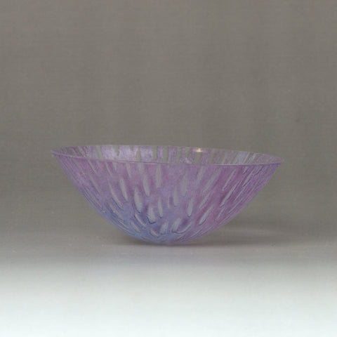 Handgemachte Mini-Glasschale Violett – Unikat Ofenglas, florales Relief