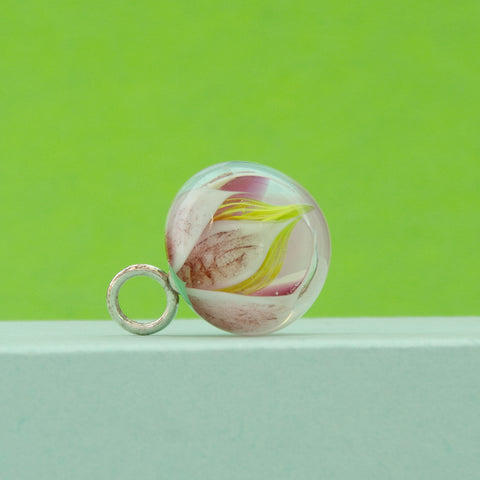 Lampwork Glasanhänger: Seerose Dusty Pink – Handgemacht, Unikat Schmuck