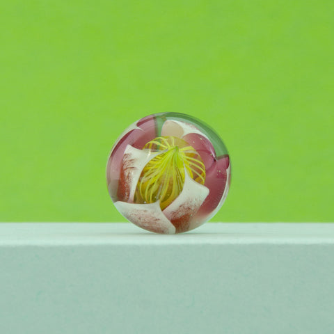 Lampwork Glasanhänger: Seerose Dusty Pink – Handgemacht, Unikat Schmuck