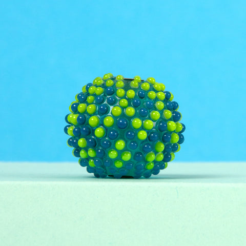 Lampwork Perle: Dotted Pattern Lime-Mint – Handgemacht, Unikat Schmuck